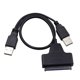 thumbnail image 1 of Injueey Cables adaptadores SATA a USB 2,0 duales de 22 pines, Cable de alimentación de datos SATA de 2,5 pulgadas, 7 + 15 pines, convertidor de disco Teléfono y Comunicación, 1 of 6