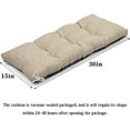 thumbnail image 3 of 36 Inch Classic Solid Color Bench Cushion with Ties, Super Soft Indoor Outdoor Rectangle Bench Seat Cushion Standard Size Foam Pad with Non-Slip Bottom - One Pad Only (Beige, 36x15x3in), 3 of 14