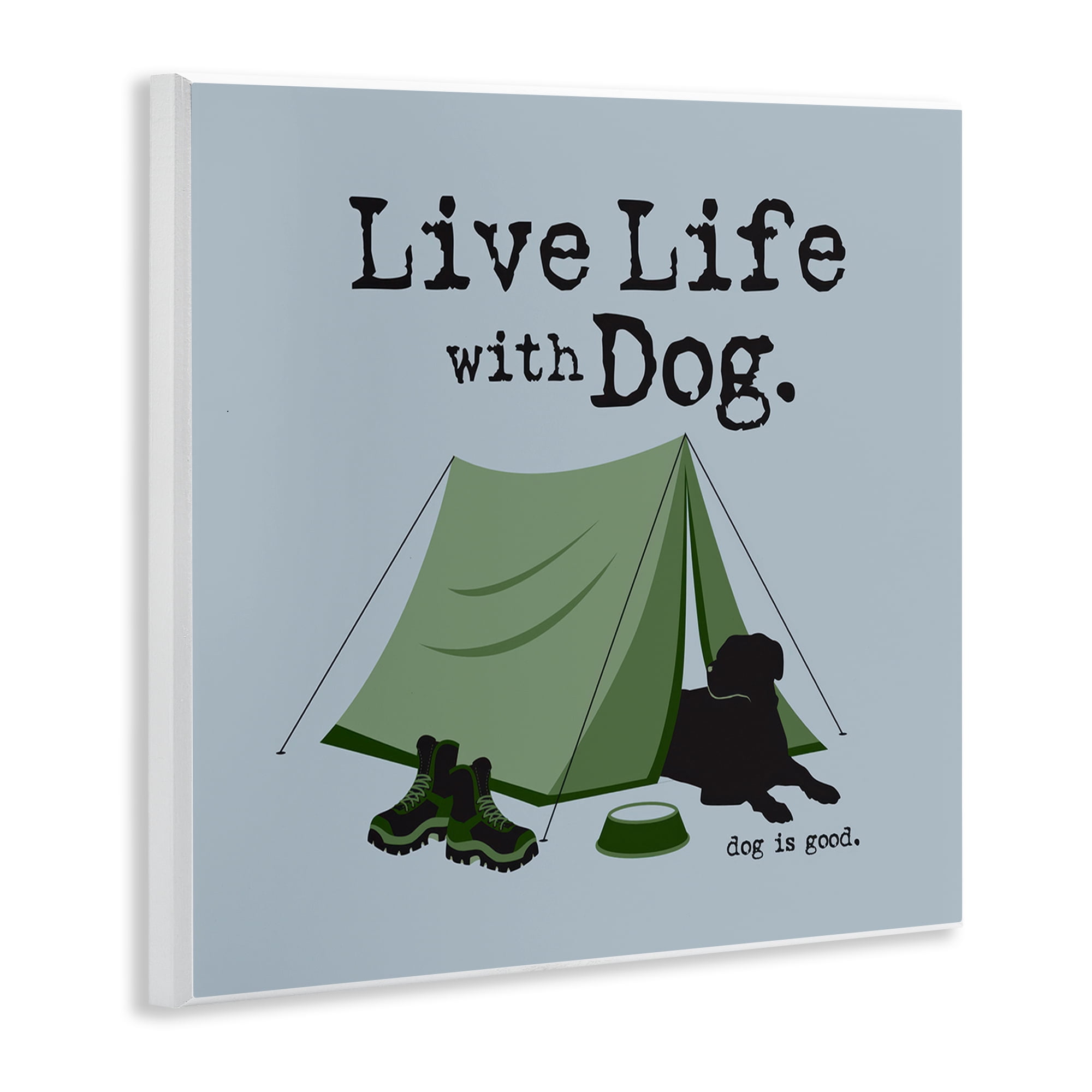 Stupell Industries Camping with Dog Animals Painting Unframed Art Print Wall Art, 12 x 12