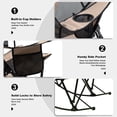 thumbnail image 6 of SunnyFeel Camping Rocking Chair for Adults, Oversized Folding Rocker Lawn Chair with Mesh Back (Khaki), 6 of 8