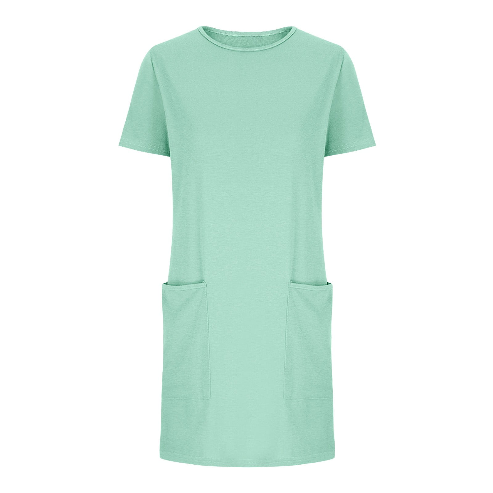 Womens Short Sleeve Mini T-Shirt Dress Workout Sport Tennis Athletic Dress With 2 Pockets