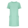 thumbnail image 3 of Womens Short Sleeve Mini T-Shirt Dress Workout Sport Tennis Athletic Dress With 2 Pockets, 3 of 4