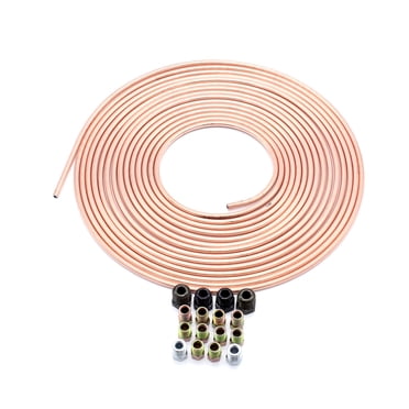 4 X Copper Nickel Brake Line Tubing Kit – 3/16" OD X 25 Ft Coil, Rust-Resistant, Bendable, All Fittings