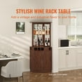 thumbnail image 3 of BENTISM Industrial Bar Cabinet with Glass Holder, MDF Board Brown, 3 of 10