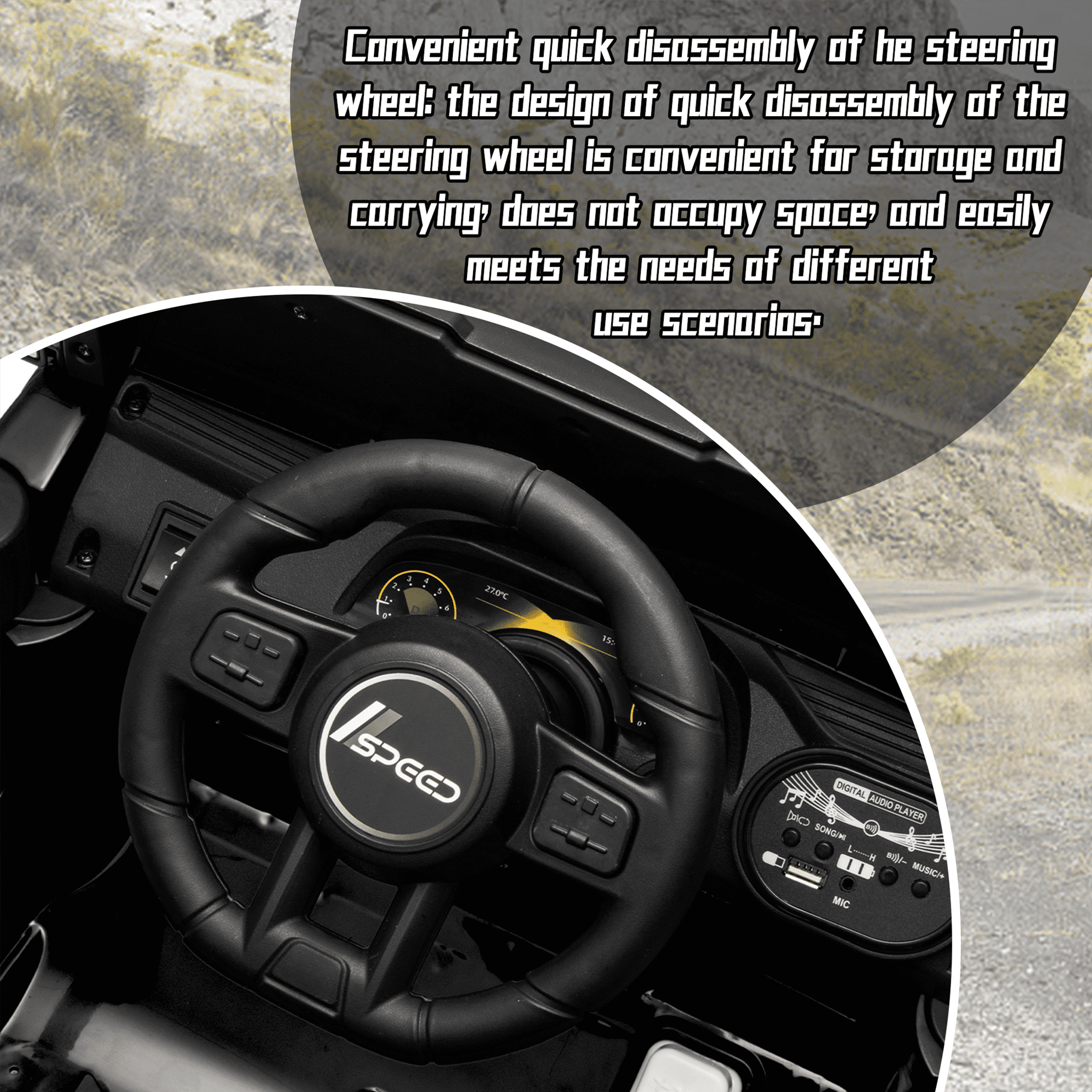 Xuanlur 12V Kids Ride on Car with Remote Control, Ride on Toys w/ Dual Drive, Four-Wheel Suspension, Bluetooth Music, LED Lights, USB, Shock Absorption, Toys Car for Kids Aged, Black Police Car