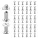 thumbnail image 1 of Uxcell 50set Tornillo Chicago M5 x 13mm 15mm Longitud Metal Phillips Remache Tornillo perno para Bricolaje Cinturón de Cuero Bolsa Artesanía Encuadernación de Libros, Blanco, 1 of 7