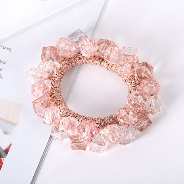 Accesorios para el cabello con estilo Cuerda para el cabello con perlas tejidas a mano Banda para el cabello con cola de caballo en la parte posterior de la cabeza Cabello con diamantes de imitación