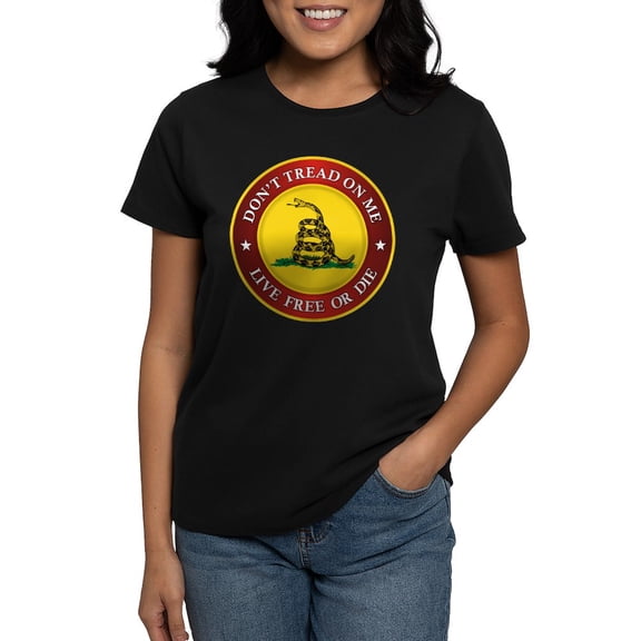 CafePress - DTOM Gadsden Flag (Logo) T Shirt - Women's Traditional Fit Dark T-Shirt