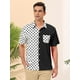 thumbnail image 2 of INSPIRE CHIC Camisa de playa de patchwork con botones y mangas cortas de lunares de verano S, 2 of 6