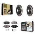 thumbnail image 1 of Transit Auto Rear Coated Drilled Slotted Disc Brake Rotors and Ceramic Pads Kit for Car Ford Explorer Edge Flex Lincoln Taurus MKX MKT MKS KDT-100459, 1 of 11