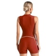 thumbnail image 2 of Alvivi Women Sleeveless Zip Up One Piece Boyleg Swimsuits Surfing Rash Guard Wetsuits Rust XXL, 2 of 7