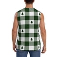 thumbnail image 4 of Fotbe Green White Lumberjack Plaid Men's Camiseta sin Mangas Estampada para Hombres, Playera Casual para Gimnasio, Entrenamiento, Playa-3X-Large, 4 of 7