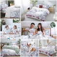 thumbnail image 5 of Christmas Winter Bedding Duvet Cover Set King Size 4 Pieces Snowflake Xmas Balls Bedding Set with Zipper Closure, 1 Comforter Cover 92x106 Inches 1 Flat Sheet & 2 Pillow Cases, 5 of 7