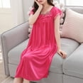 thumbnail image 6 of Wancir Women's Summer Lace Trim Nightdress Breathable & Cooling Icy Silk Sleeveless Mid-Calf Sleepwear, 6 of 8