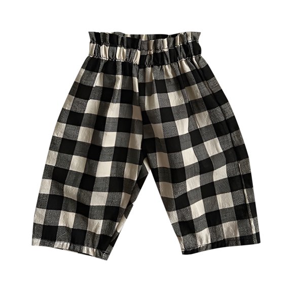 REDARER Kids' Linen Blend Pants Elastic Ruffle Waist Loose Harem Style Casual Summer Beach Trousers,3-6 Months