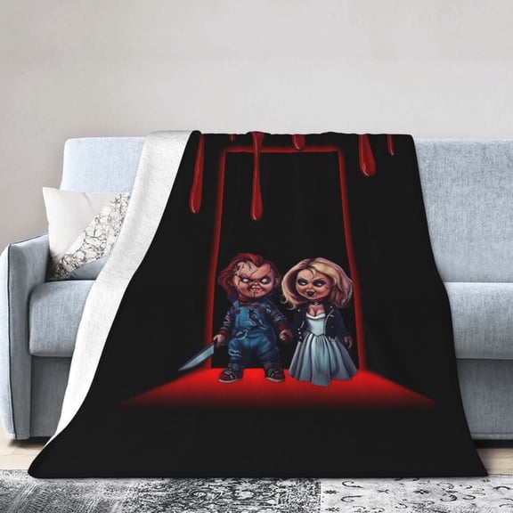 Chucky Throw Blanket, All Season Decorative Soft Cozy Fleece Blankets, Room Decor For Bed Chair Car Sofa Couch Bedroom