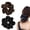 Black and Brown, variant on Jumbo Satin Scrunchies 7.5" Oversize Hair Ties for Thick Long Hair