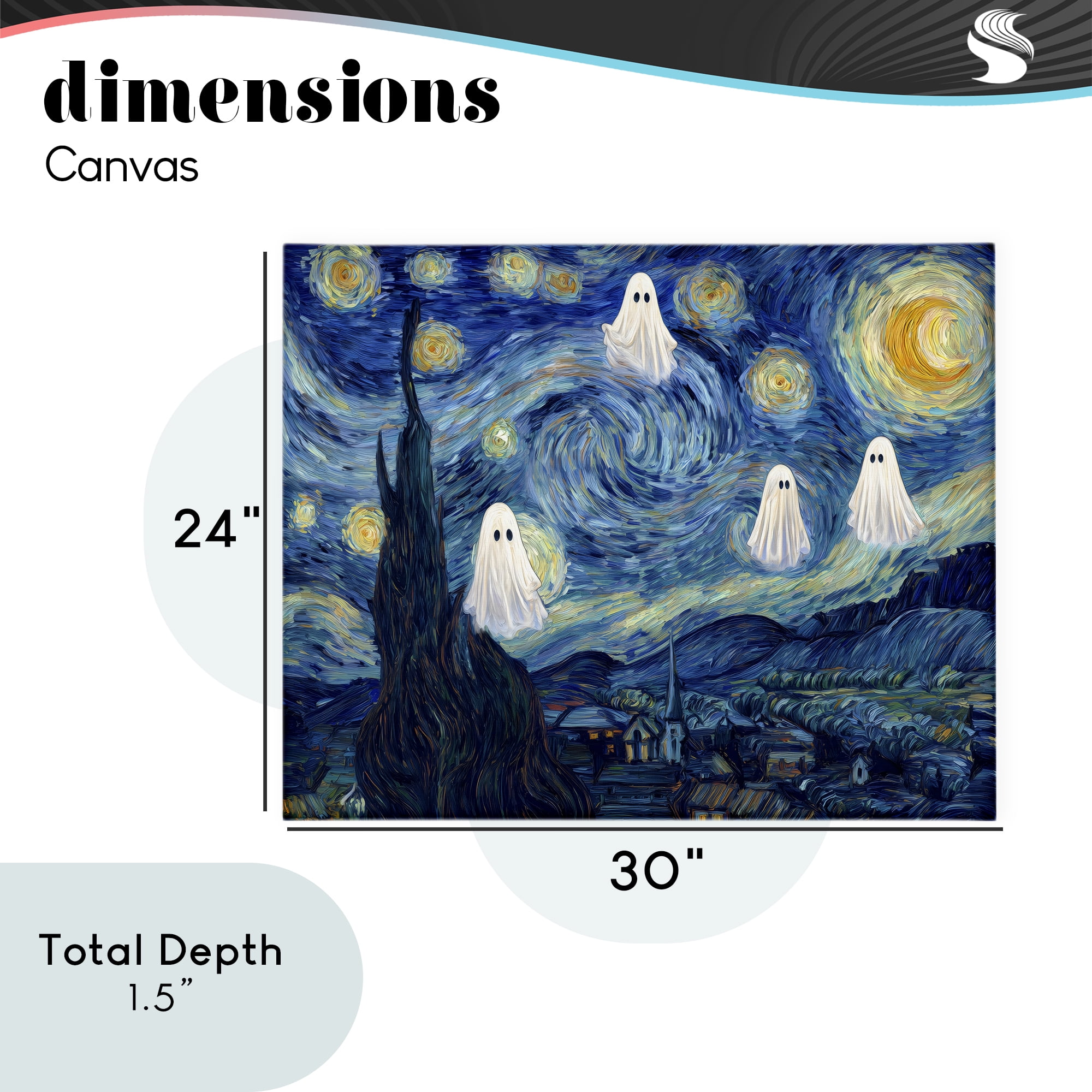 Classic Night Ghosties Canvas Wall Art, design by Arlington Prints
