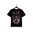 thumbnail image 1 of Camiseta gráfica vintage de banda de rock Hex Girl con diseño de llama rosa y monstruo en suave algodón negro para uso informal y conciertos., 1 of 6