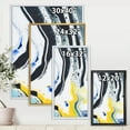 thumbnail image 4 of Abstract Marble Composition In Blue and Yellow IV 24 in x 32 in Framed Painting Canvas Art Print, by Designart, 4 of 5