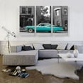 thumbnail image 2 of ARTCANVAS Teal Vintage American Car Canvas Art Print - Size: 60" x 40" (1.50" Deep) (3-Piece), 2 of 9