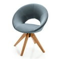 thumbnail image 1 of Costway Fauteuil d'Appoint Pivotant Moderne Mi‐siècle Fauteuil en Tissu Velours Salon Gris, 1 of 10