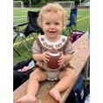 thumbnail image 5 of Cenuakty Girl Summer Romper Football Embroidery Short Sleeve Striped Jumpsuit, 5 of 9