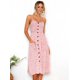 thumbnail image 1 of Girasol estampado de piña botón de liga sin espalda vestido sexy mujer MABOTO Rosa L, 1 of 5