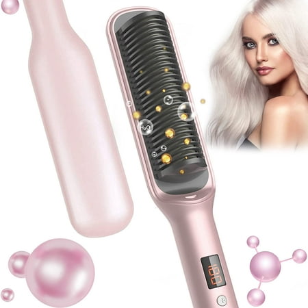 Ionic Hair Straightener Brush, Anion Hair Straightening Brush With Led  Display, 20S Fast Heating, Ion Hot Straightening Comb With Anti-Scald, Pink  | Walmart Canada