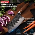 thumbnail image 2 of KONOLL Meat Cleaver 7 inch Forged Hammered Kitchen Knife German High Carbon Steel Chinese Knife Butcher knives Vegetable Cutting Knife with solid wood Handle, 2 of 5