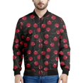 thumbnail image 2 of Chaquetas con cremallera y estampado de cerezas y frutas de dibujos animados para hombre, sudadera con estampado 3D a la moda, chaqueta bomber informal de calle, abrigo de manga larga, 2 of 5