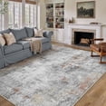 thumbnail image 4 of x Washable Area Rug for Living Room Bedroom Cream Neutral Carpet Low Pile Soft Thin Tapis Salon Abstract Modern Vacuumable Lightweight Large Throw Rug for Dining Room Kitchen, 4 of 9