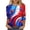 Multicolor#04, variant on USA Flag Printed Patriotic Tops for Women Cute 3/4 Length Sleeve American Independence Day Oversized Crewneck Tunic T-Shirts Trendy Holiday Gift Tees Blouse