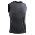 thumbnail image 5 of Taqqpue Men's Tank Tops Solid Color Crew Neck Sleeveless Workout Muscle Shirt Quick Dry Athletic Bodybuilding Gym Performance Tee Shirts for Swim Beach, 5 of 5