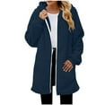 thumbnail image 3 of Fmbrln Womens Oversized Fuzzy Fleece Jackets Full Zip Up Long Sleeve Hooded Jackets Fall Winter Soft Warm Coat with Pockets, 3 of 5