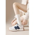 thumbnail image 3 of Lanola Cushion Crew Socks for Women Cotton Running Hiking Athletic Long Socks for Women 5 Pairs, 3 of 7