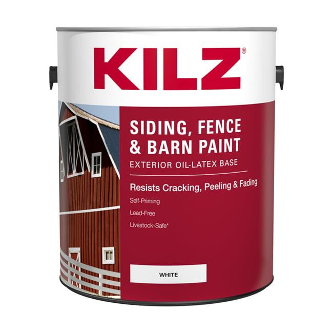 Kilz 1 gal Oil & Waterbased Siding, Fence & Barn Paint Exterior, White