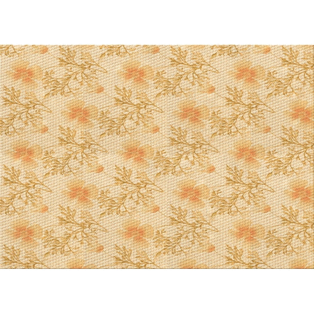 Ahgly Company Tapis d'Intérieur Lavables en Machine, Rectangle, Zone de Transition Orange, 2' x 5'