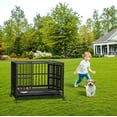 thumbnail image 4 of EastVita Cage pour Chien Robuste de 37 Pouces - Cage à Double Porte avec Roues Verrouillables, Noir, 4 of 8