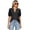 Black, variant on Women Casual T-Shirts Cotton Bubble Sleeve Tees Tops Summer Short Sleeve V-Neck Tees Shirts