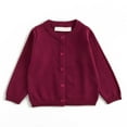 thumbnail image 5 of Gubotare Baby Girl Cardigan Girls Cardigan Sweater Uniforms Toddler Long Sleeve Button Knit Sweaters Tops 12 18 Months (Brick Red,12-18 Months), 5 of 5