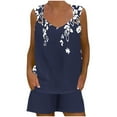 thumbnail image 4 of Camisola Tops para las Mujeres Cuello en V sin Mangas con Pantalones de Bolsillo, Pantalones de Mujer Casual para Primavera Verano, 4 of 7