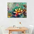thumbnail image 2 of Nawypu  Flower Canvas Wall Art for Living Room, Colorful Floral Wall Decor for Bedroom, Watercolor Lotus Painting, Print Picture Decoration Gift for Girl, Size, 2 of 6