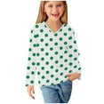 thumbnail image 6 of Ugoldhm Girls Tees Polka Dot V Neck Tunic Fashion Tops Fall Long Sleeve Shirts Sizes 3-13, 6 of 8