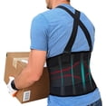 thumbnail image 1 of Cinturón de soporte lumbar ajustable con tirantes - Soporte de trabajo resistente para hombres y mujeres - Protección lumbar de resistencia industrial para construcción, almacén, mudanzas y seguridad, 1 of 5