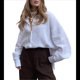 thumbnail image 3 of Camisas de de Algodón de Larga con Botones para Mujer, Blusas Informales con Cuello, Corte Holgado. S, 3 of 10