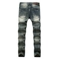 thumbnail image 3 of Jeans for Men Streetwear Ripped Straight Leg Slim Fit Denim Pants Fashion Stretch Casual Comfort Outdoor Denim Pants, 3 of 6
