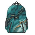 thumbnail image 3 of Blue and Gold Marble Pattern Backpack for School, Cute School Bag with Adjustable Shoulder Straps and Padded Back, 16.9"x12.6"x5.9", 3 of 5