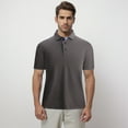 thumbnail image 2 of Yindaity Mens Polo Shirts Short Sleeve Regular Fit Fashion Designed Shirt Dark Gray,XL, 2 of 4