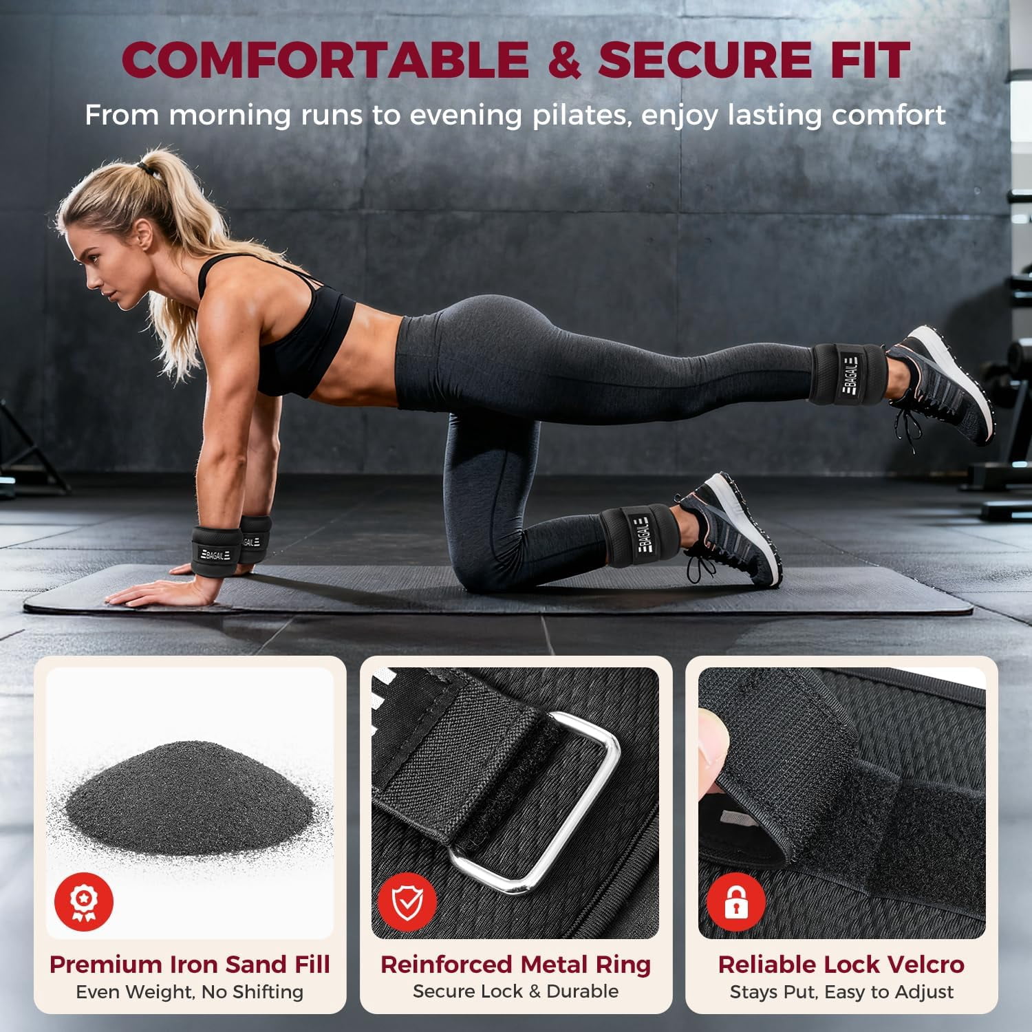 Ankle Wrist Weights for Women & Men, One Pair of 1/2/4/6/8/10 LBS Wearable Leg Arm Weights with Sleek Design & Secure Fit for Walking, Running, Pilates, Home Fitness & Physical Therapy